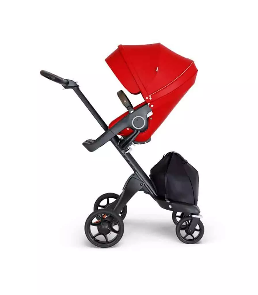 Stokke Xplory Black Chassis Lthr Brown Seat Red 180117.3D.SP_36893