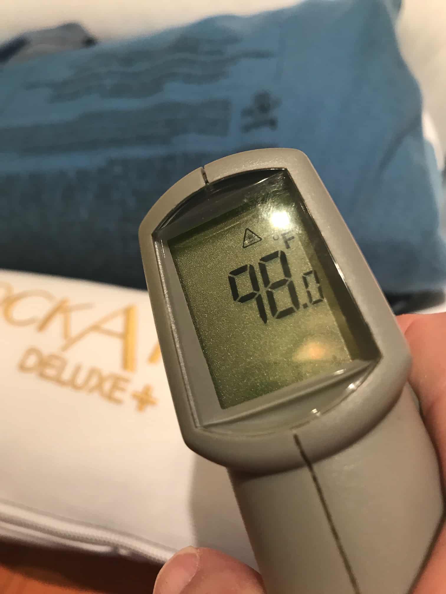 Using an infrared thermometer and a heating pad, we measured how much heat was harbored by the DockATot.