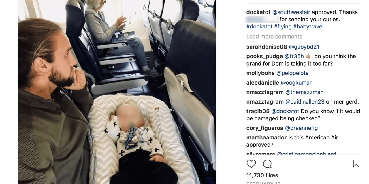 DockATot says it is Southwest Airlines approved. No it isn’t.