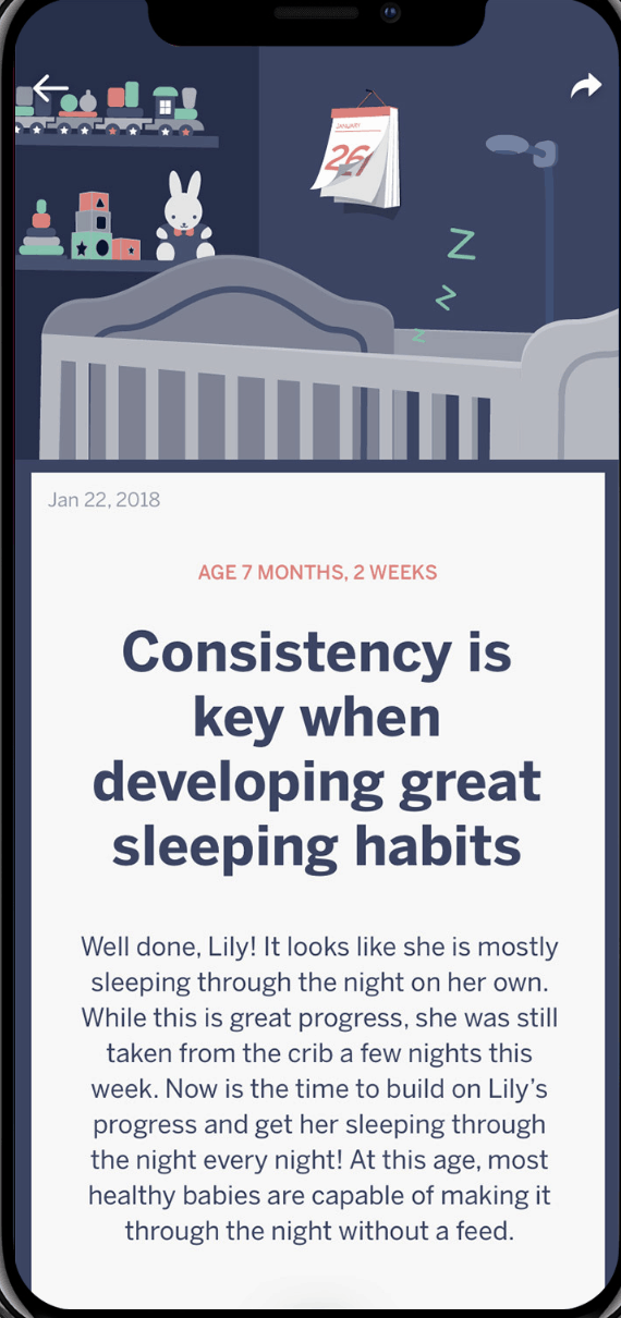 Nanit baby monitor insights from app