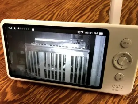 What the screen looks like on the Eufy baby monitor